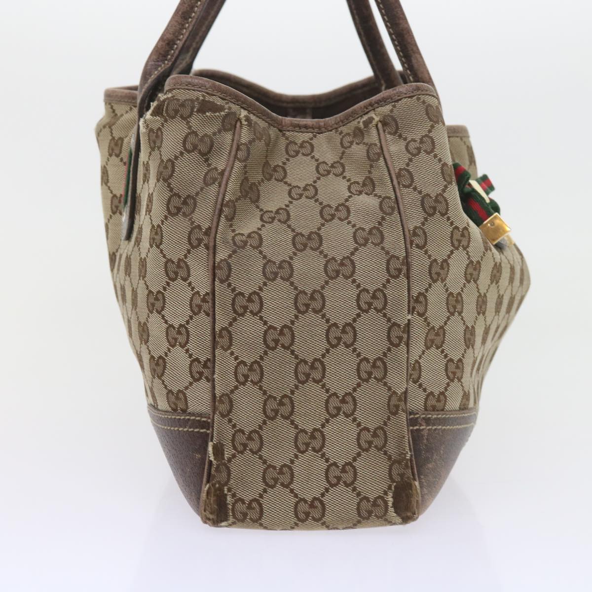 GUCCI GG Canvas Web Sherry Line Shoulder Bag 2Set Beige Green Red Auth bs9278