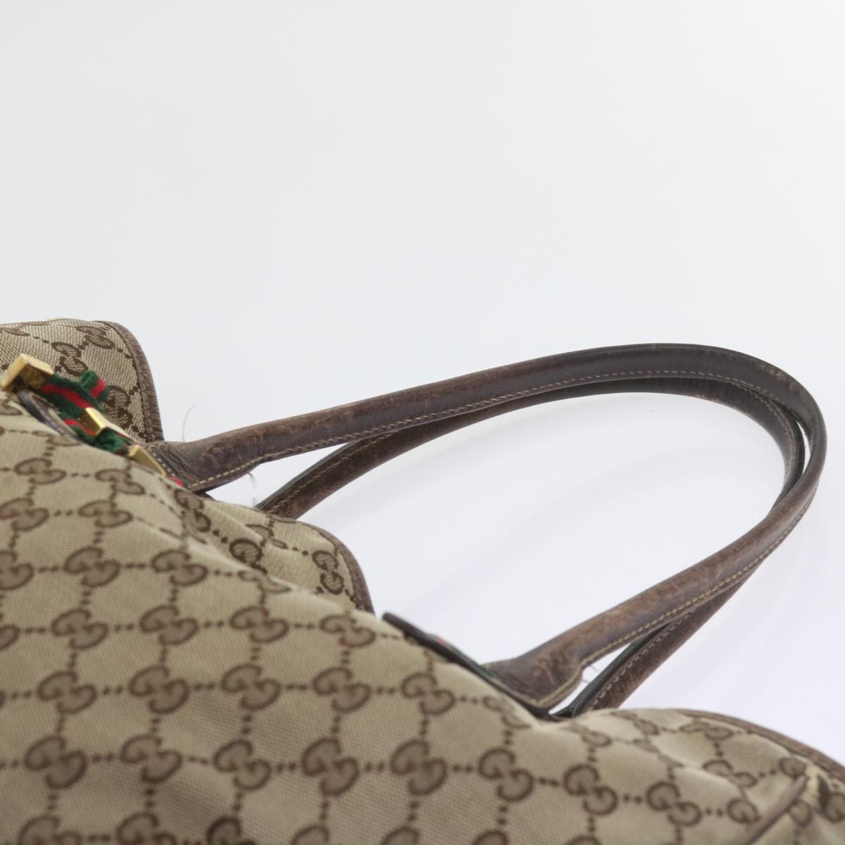 GUCCI GG Canvas Web Sherry Line Shoulder Bag 2Set Beige Green Red Auth bs9278