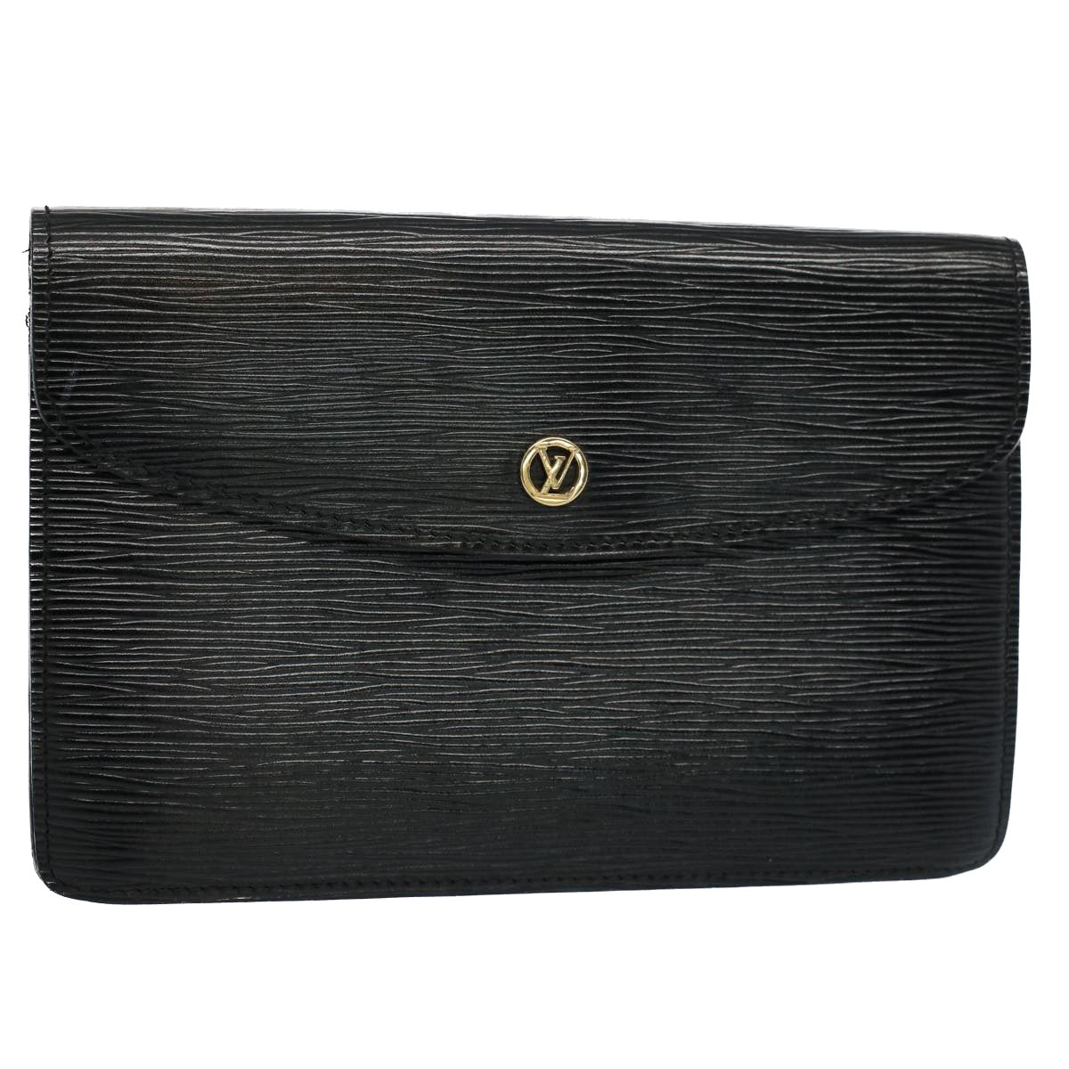 LOUIS VUITTON Epi Montaigne 23 Clutch Bag Black M52662 LV Auth bs9285