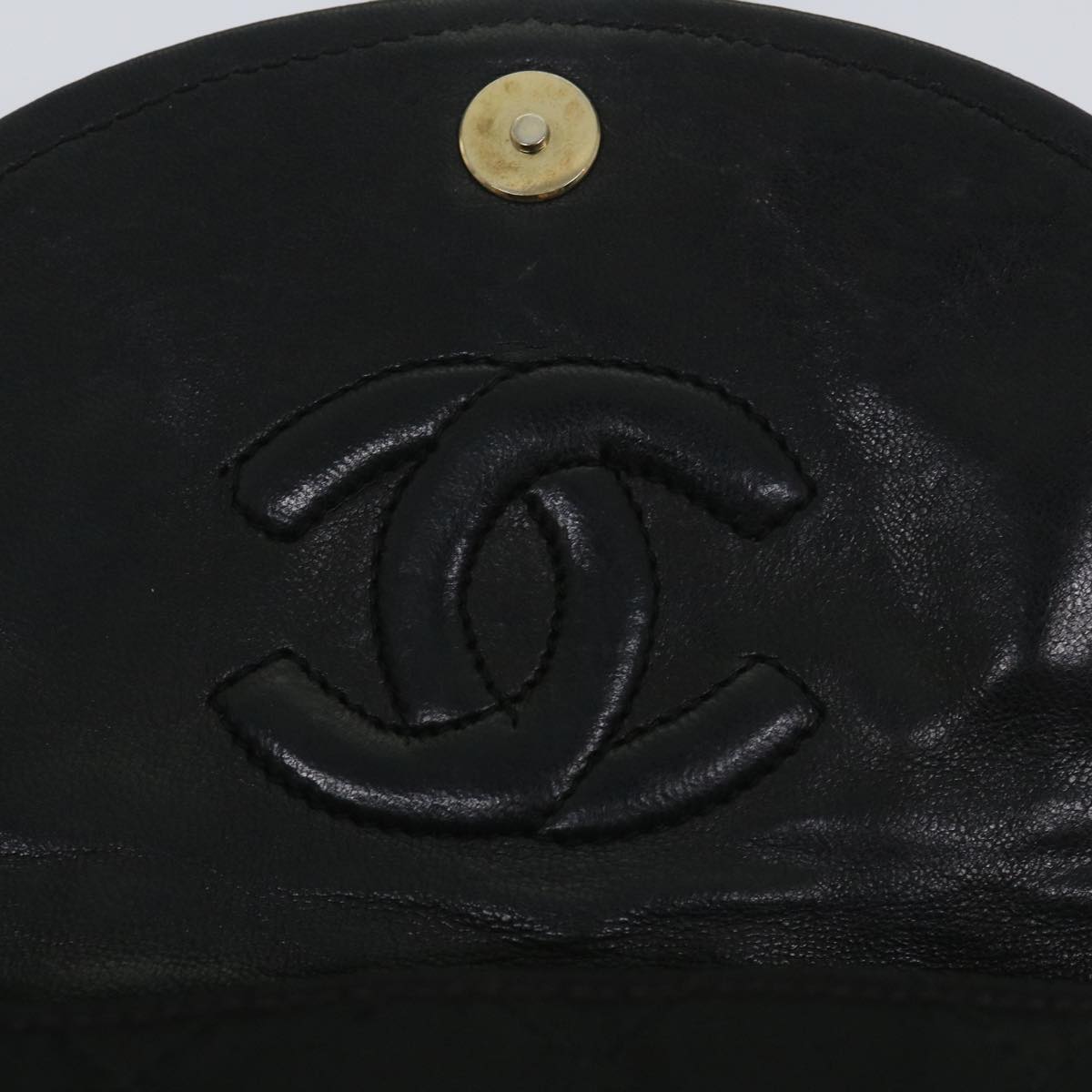 CHANEL Matelasse Chain Shoulder Bag Nylon Black CC Auth bs9310