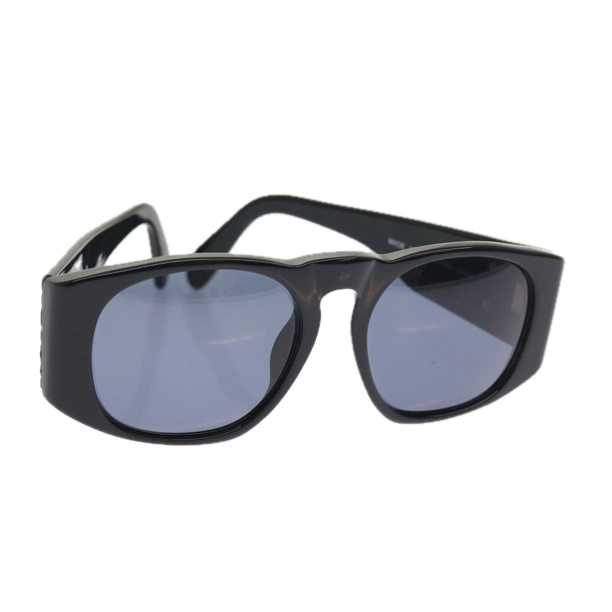 CHANEL Sunglasses Plastic Black CC Auth bs9324