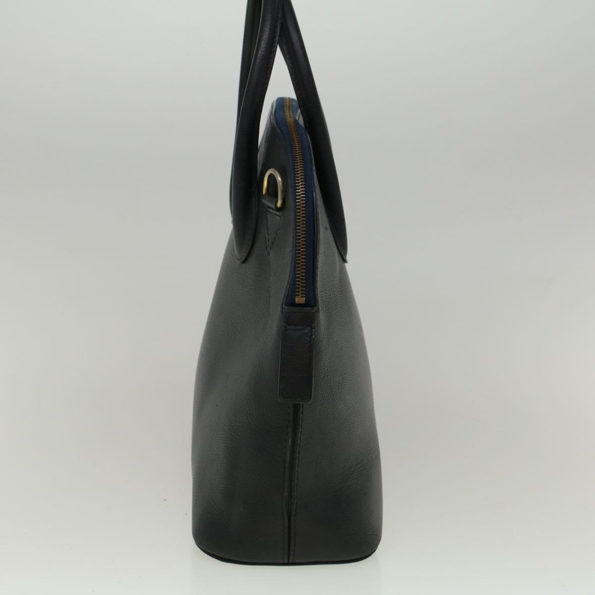 CELINE Hand Bag Leather Navy Auth bs9343