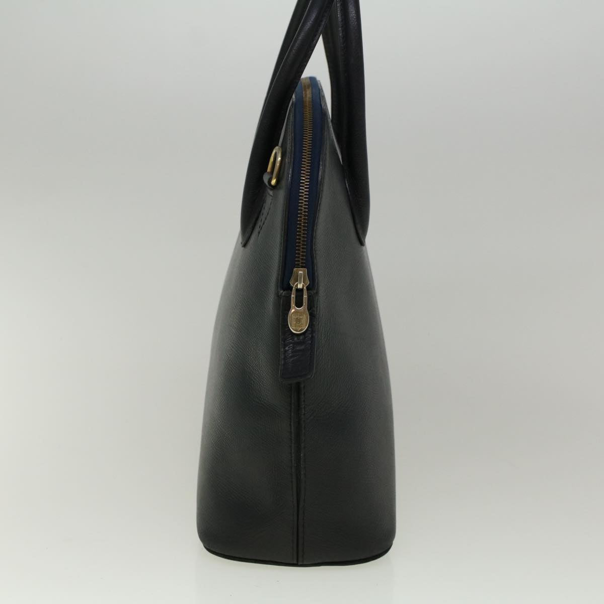 CELINE Hand Bag Leather Navy Auth bs9343