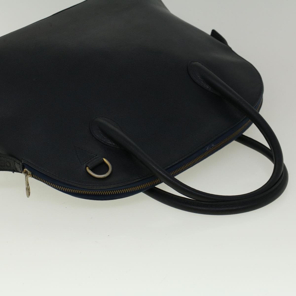 CELINE Hand Bag Leather Navy Auth bs9343