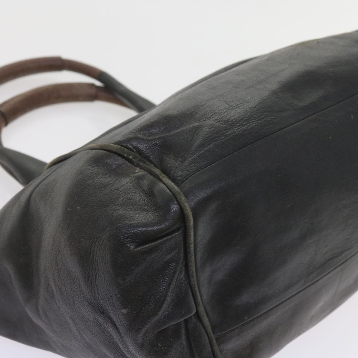 Chloe Etel Shoulder Bag Leather Black Auth bs9350