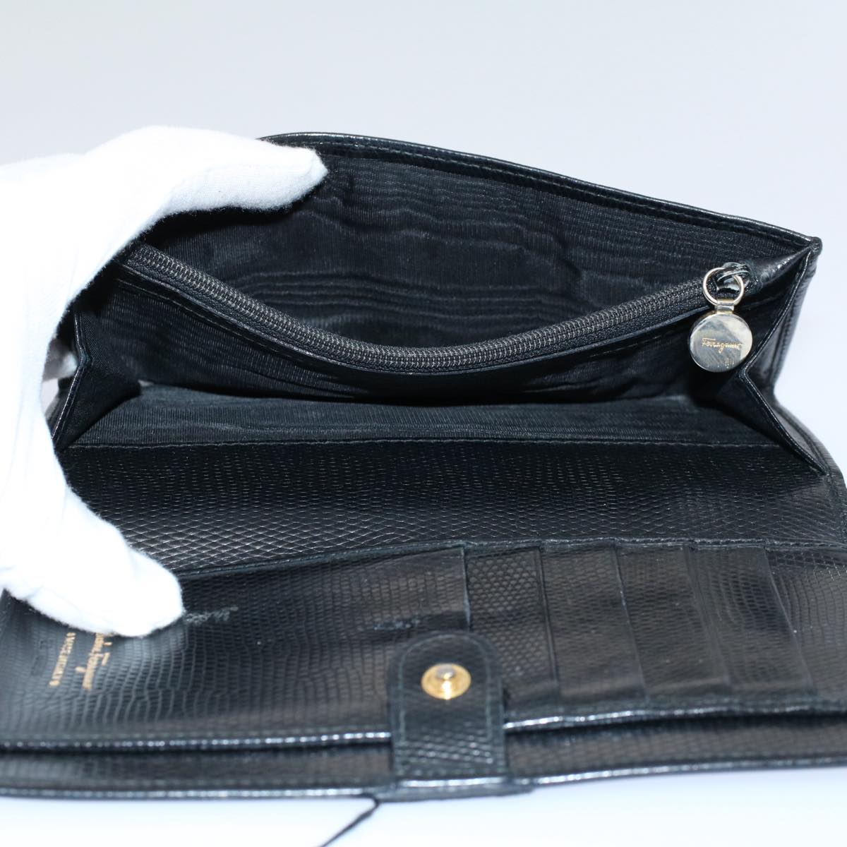 Salvatore Ferragamo Pass Case Wallet Leather 7Set Black Beige Auth bs9437