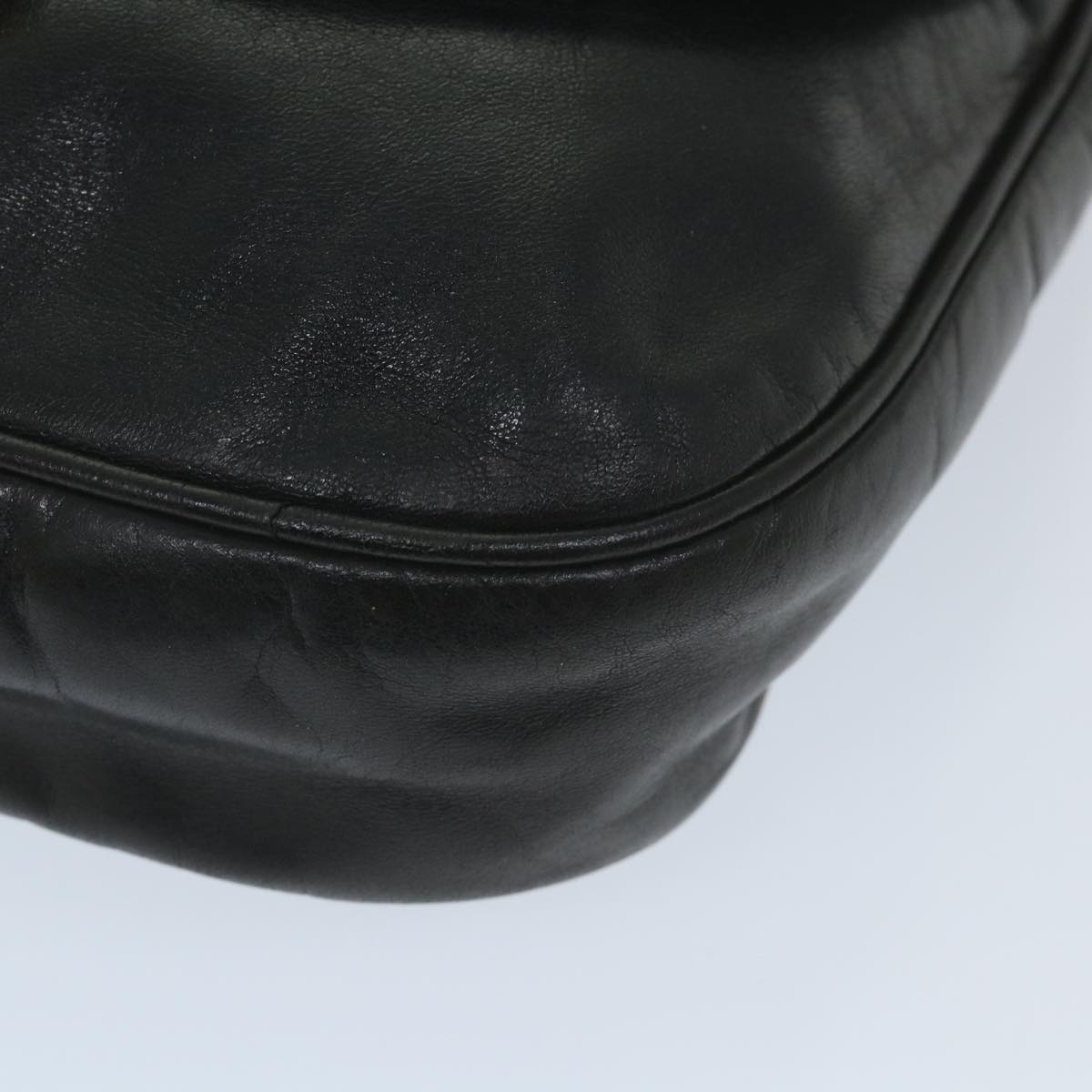 BALLY Shoulder Bag Leather Black Auth bs9505