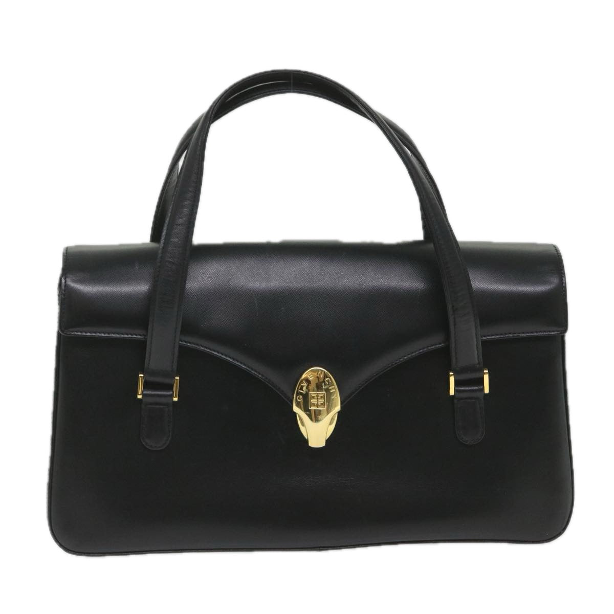 GIVENCHY Hand Bag Leather Black Auth bs9528 - 0
