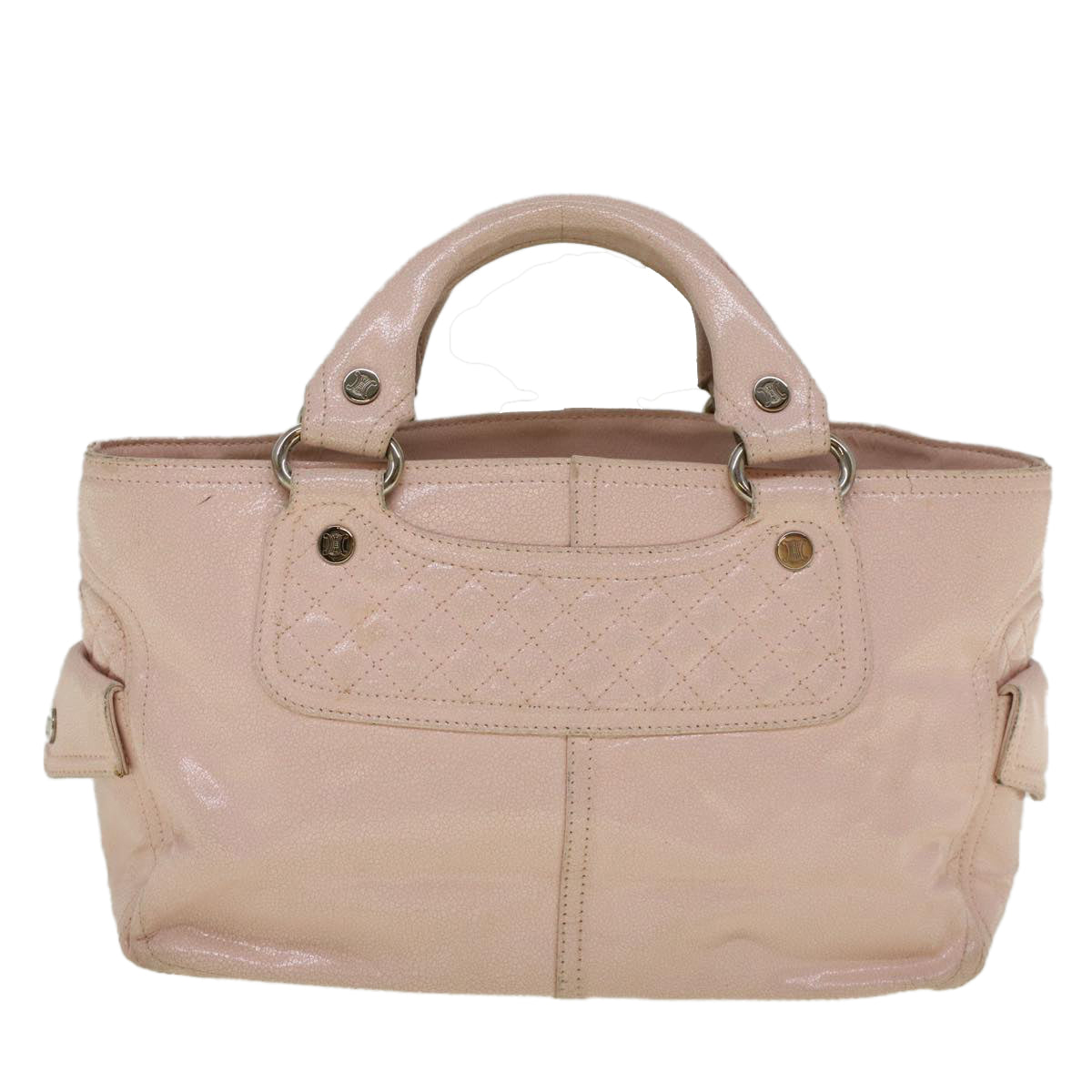 CELINE Hand Bag Leather Pink Auth bs9529