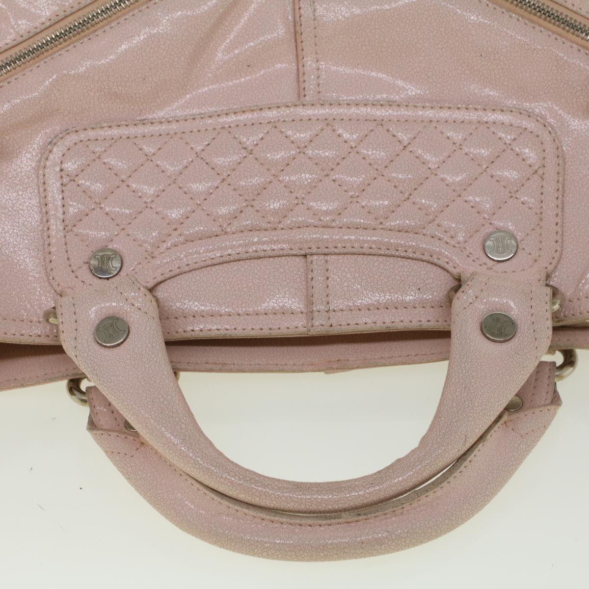CELINE Hand Bag Leather Pink Auth bs9529