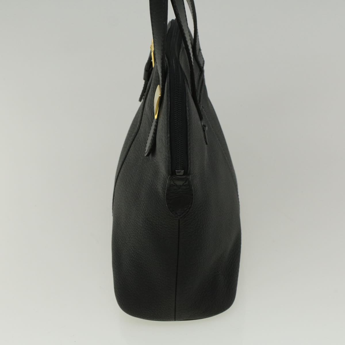Burberrys Hand Bag Leather Black Auth bs9530