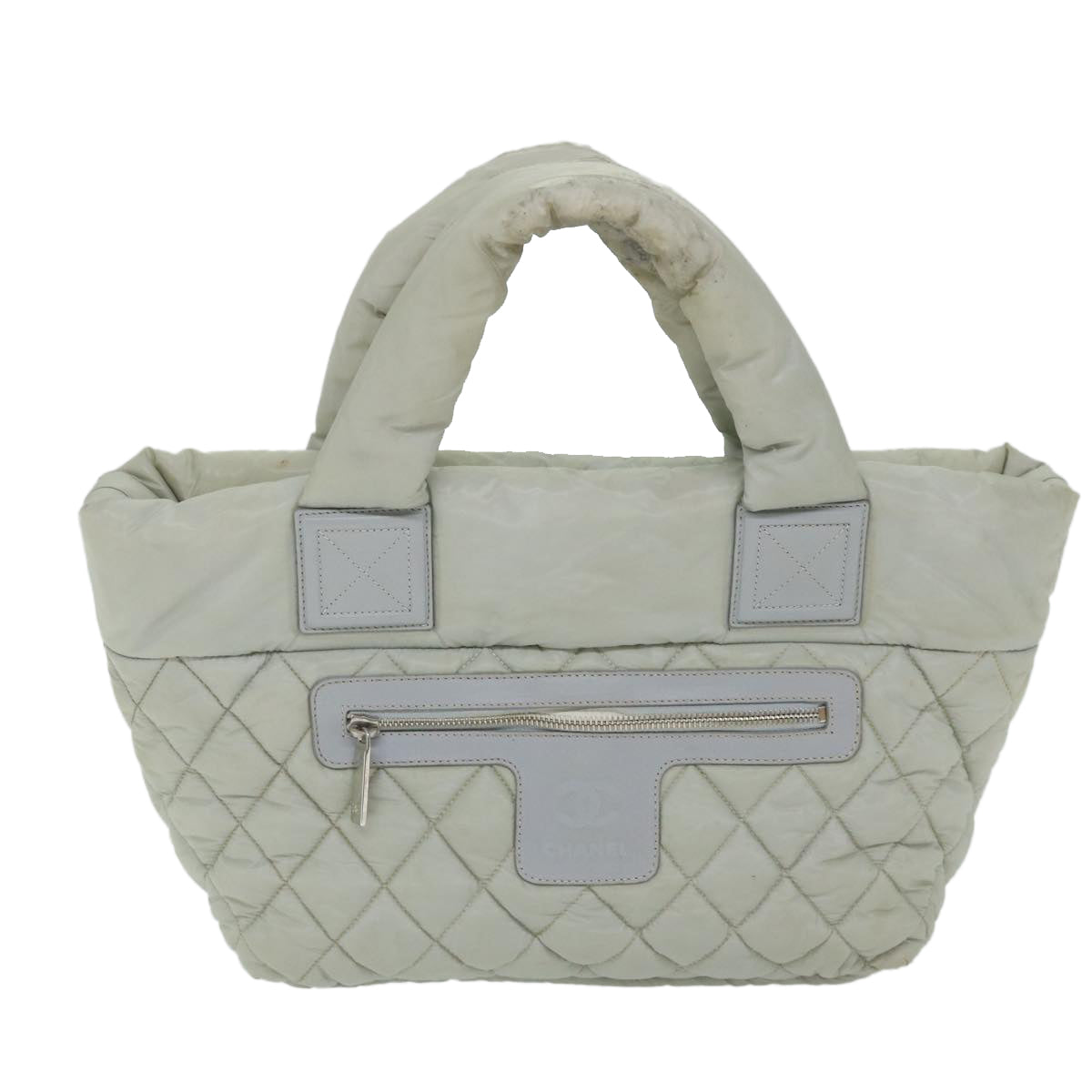 CHANEL Cococoon Hand Bag Nylon Gray CC Auth bs9551 - 0