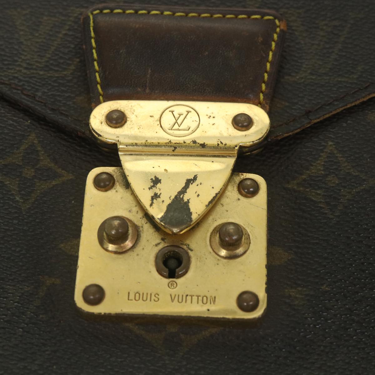 LOUIS VUITTON Monogram Porte Documents Senatur Briefcase M53335 LV Auth bs9564