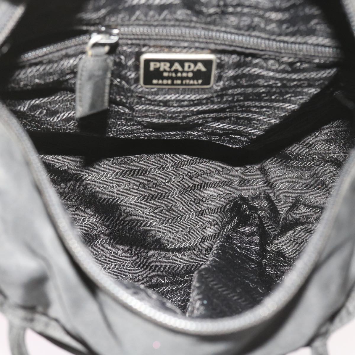 PRADA Shoulder Bag Nylon Black Auth bs9573