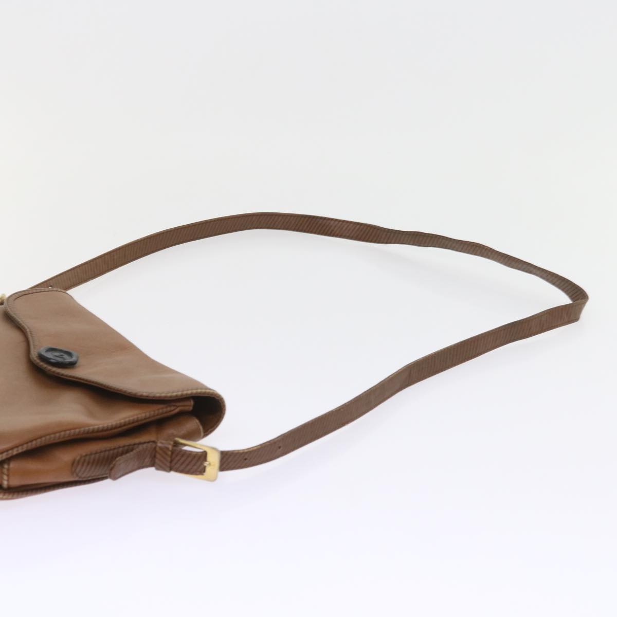 VALENTINO Shoulder Bag Leather Brown Auth bs9581