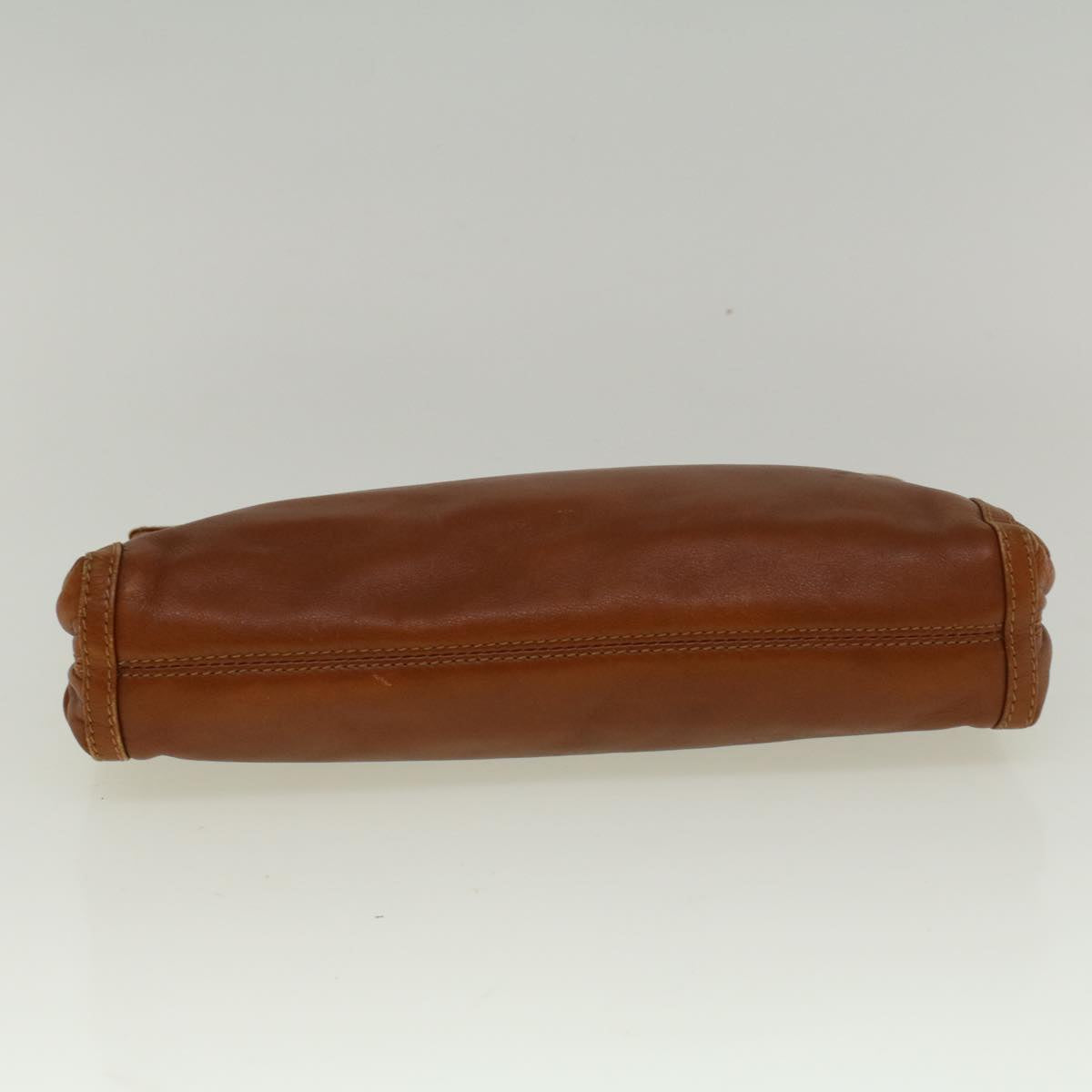 CELINE Clutch Bag Leather Brown Auth bs9584