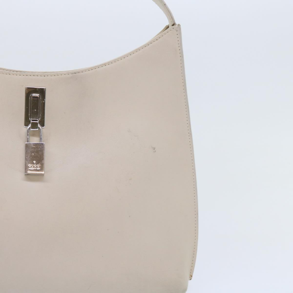 GUCCI Shoulder Bag Leather White 001 312 1 002122 Auth bs9595