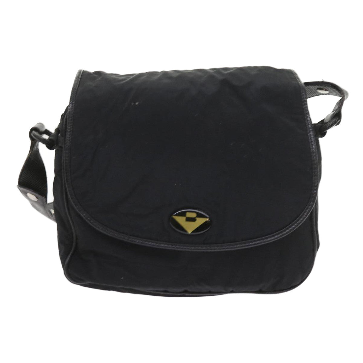 BOTTEGAVENETA Shoulder Bag Nylon Black Auth bs9597