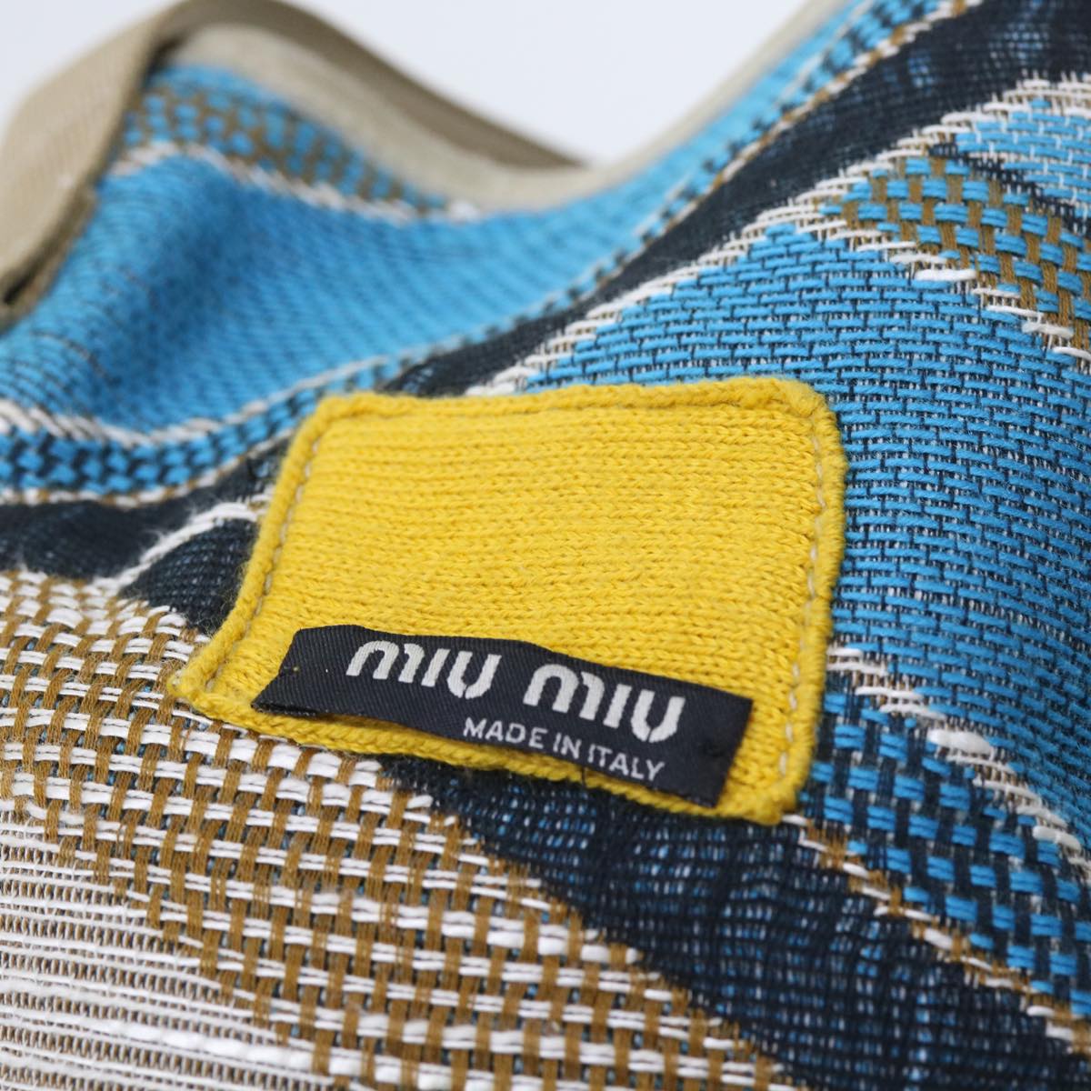 Miu Miu Shoulder Bag Canvas Light Blue Auth bs9609