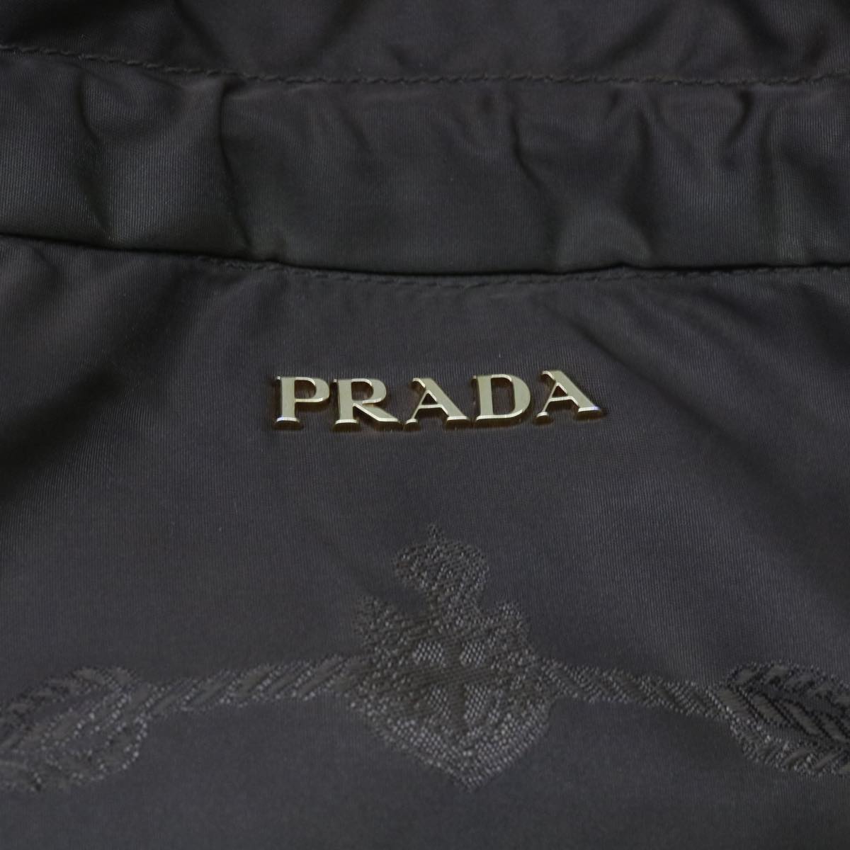 PRADA Shoulder Bag Nylon Leather Khaki Brown Auth bs9629