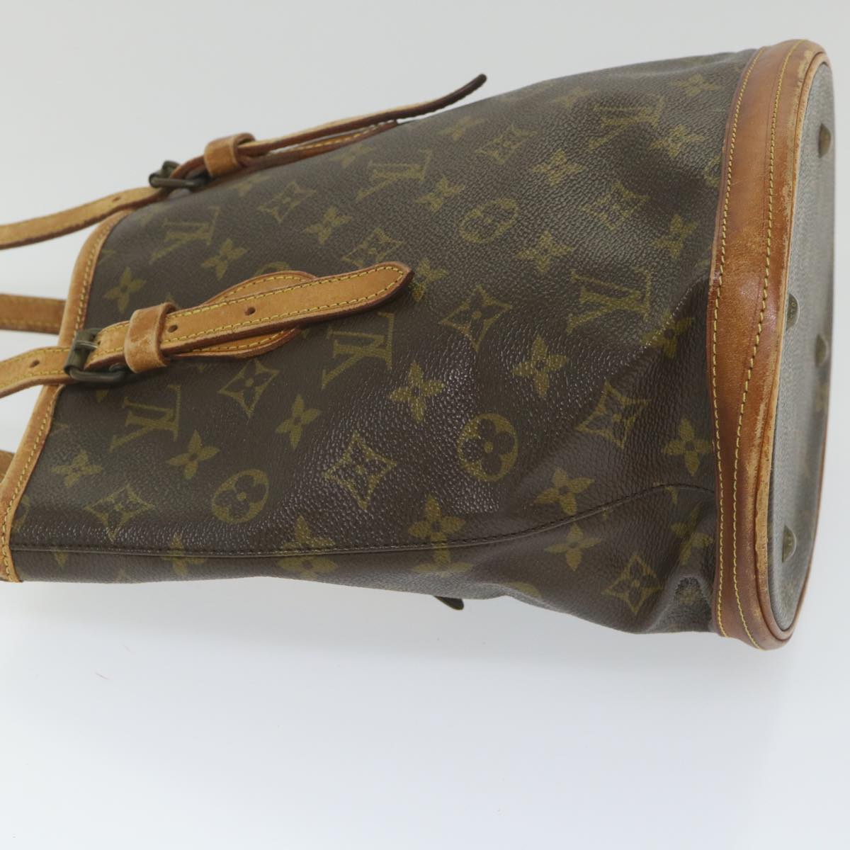 LOUIS VUITTON Monogram Bucket PM Shoulder Bag M42238 LV Auth bs9633