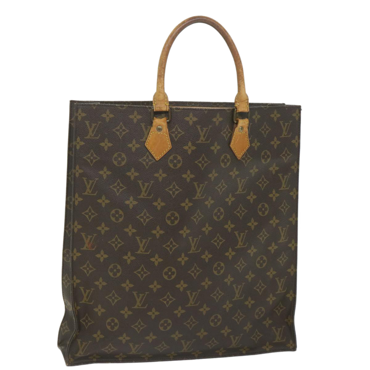 LOUIS VUITTON Monogram Sac Plat Hand Bag M51140 LV Auth bs9635