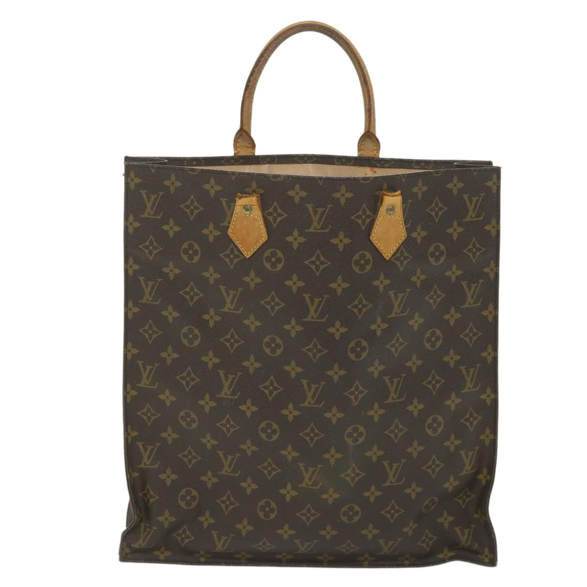 LOUIS VUITTON Monogram Sac Plat Hand Bag M51140 LV Auth bs9635 - 0