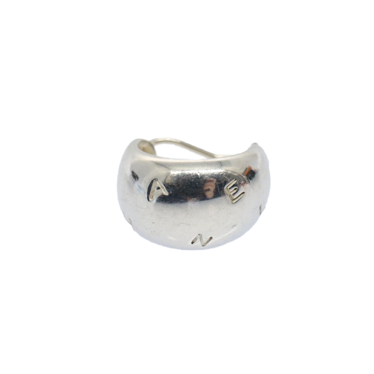 CHANEL Clip Earring Ag925 Silver CC Auth bs9648