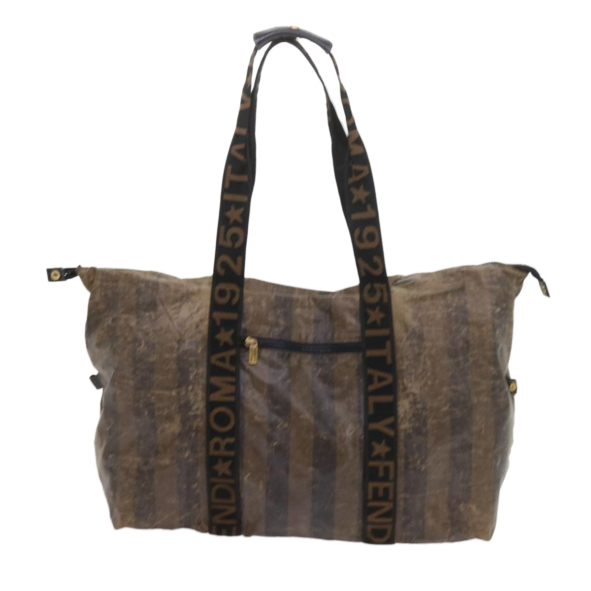 FENDI Pecan Canvas Shoulder Pouch Hand Bag Coated Canvas 4Set Brown Auth bs9654 - 0