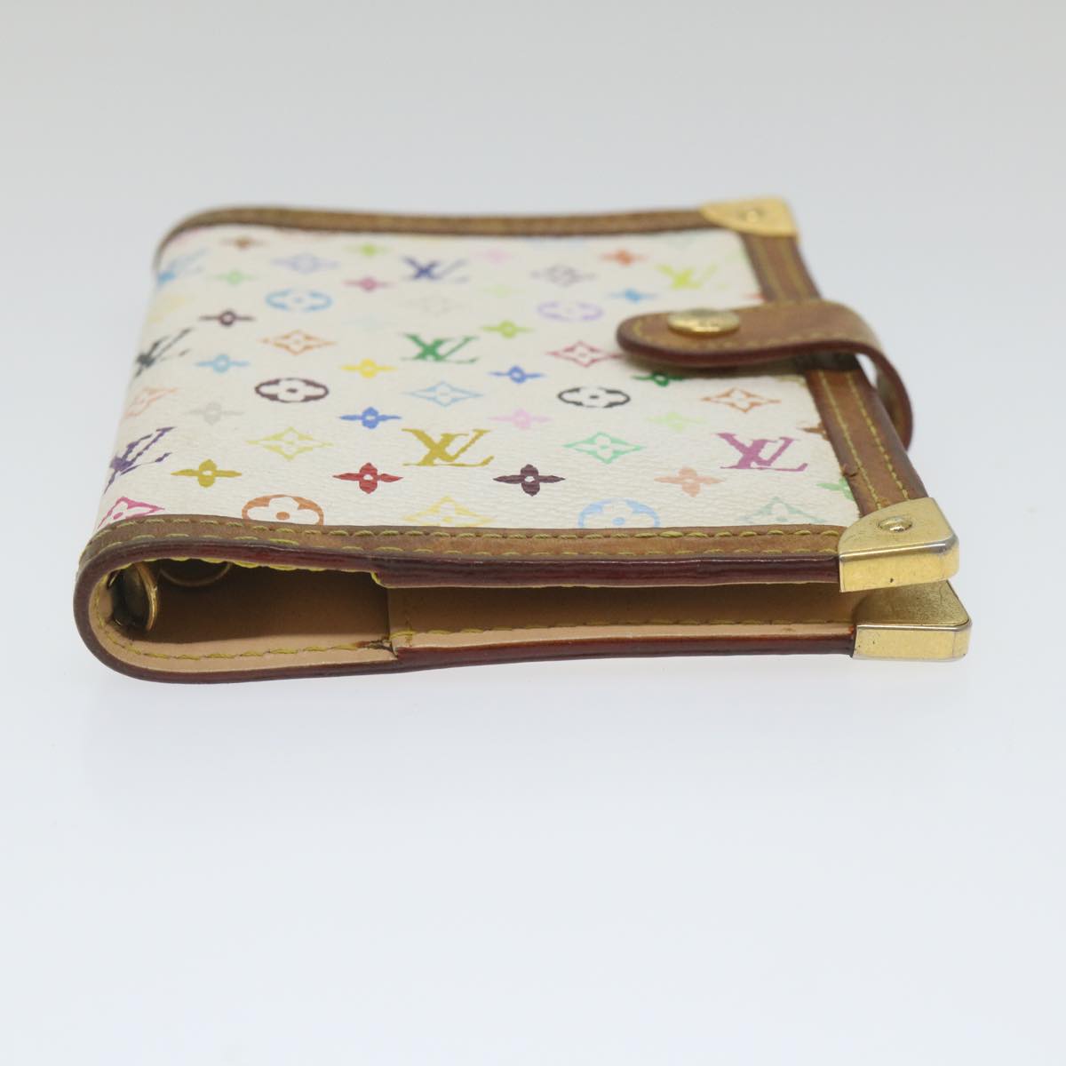 LOUIS VUITTON Multicolor Agenda PM Day Planner Cover White R21074 LV Auth bs9659