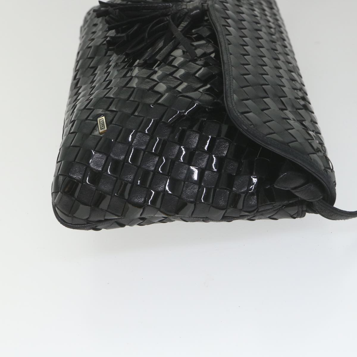 BALLY Shoulder Bag Leather Black Auth bs9690