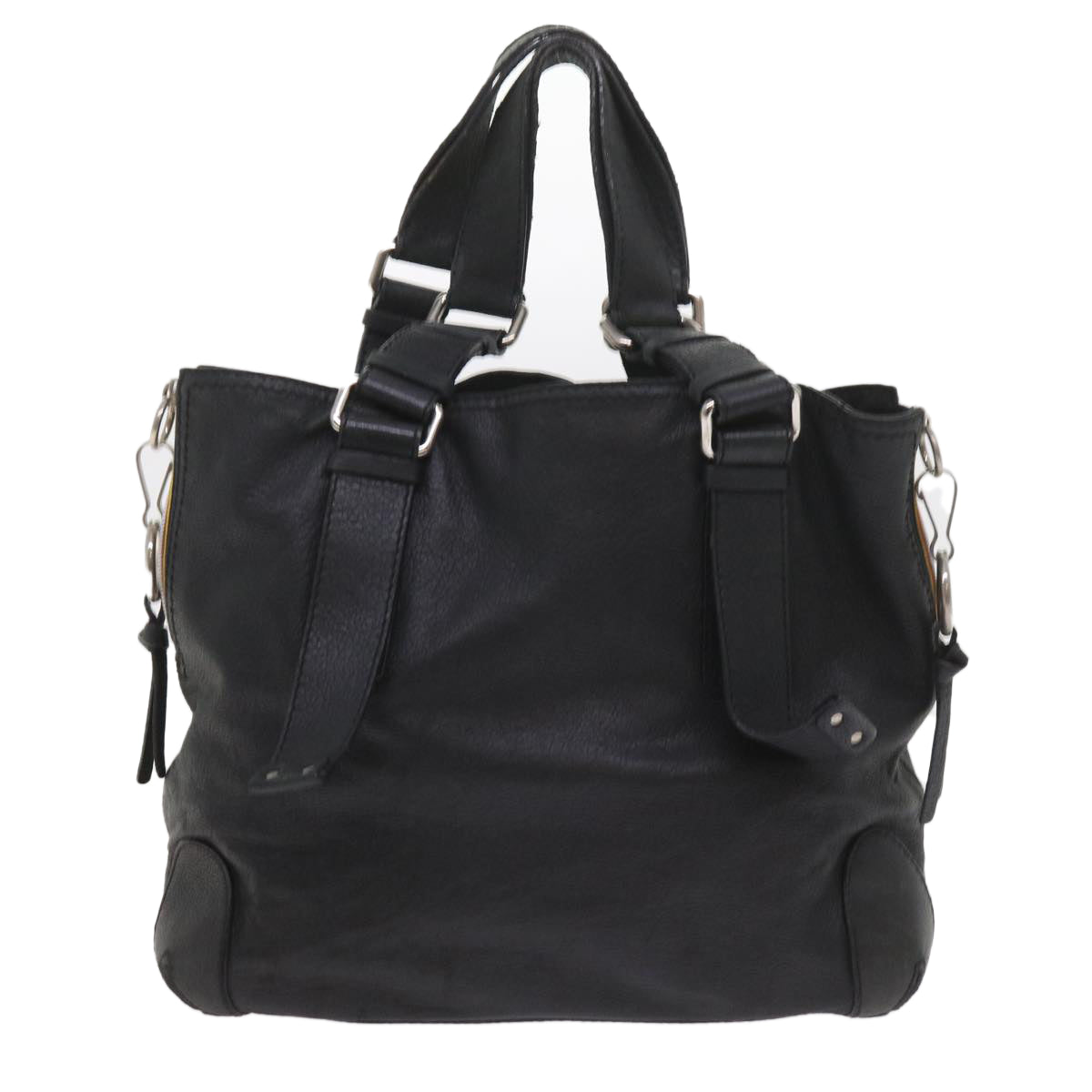 Chloe Tote Bag Leather Black Auth bs9712 - 0