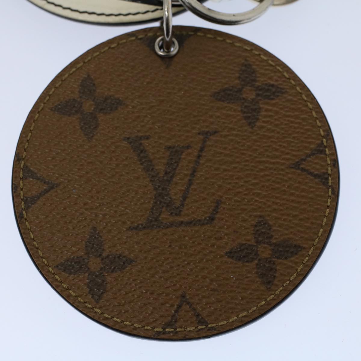 LOUIS VUITTON Monogram Reverse Porte Cles Kabuki Key Holder MP1950 Auth bs9725