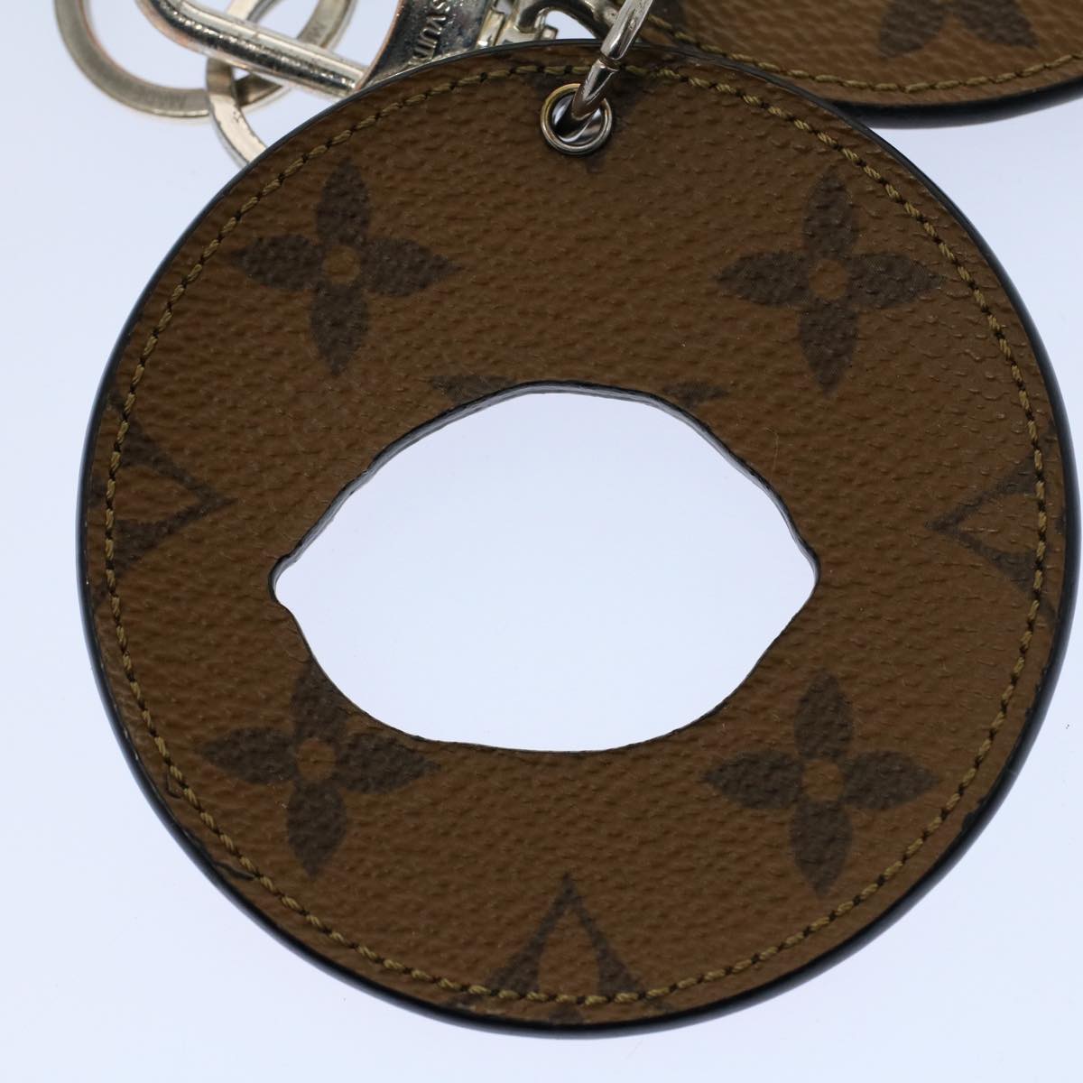 LOUIS VUITTON Monogram Reverse Porte Cles Kabuki Key Holder MP1950 Auth bs9725