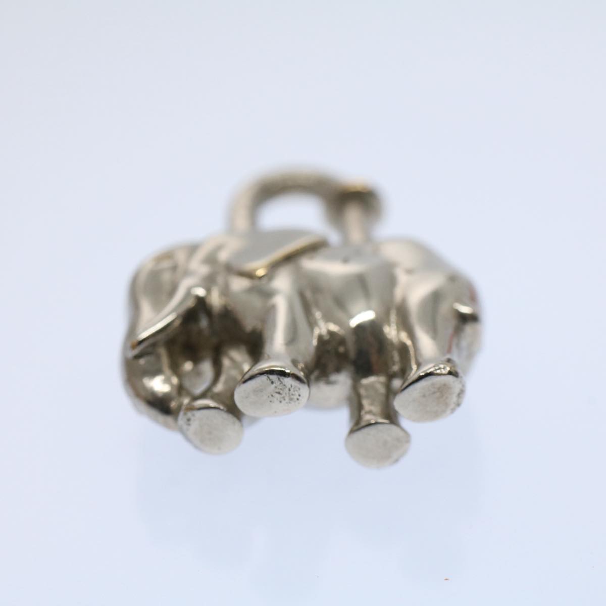 HERMES Elephant Cadena Charm Silver Auth bs9726