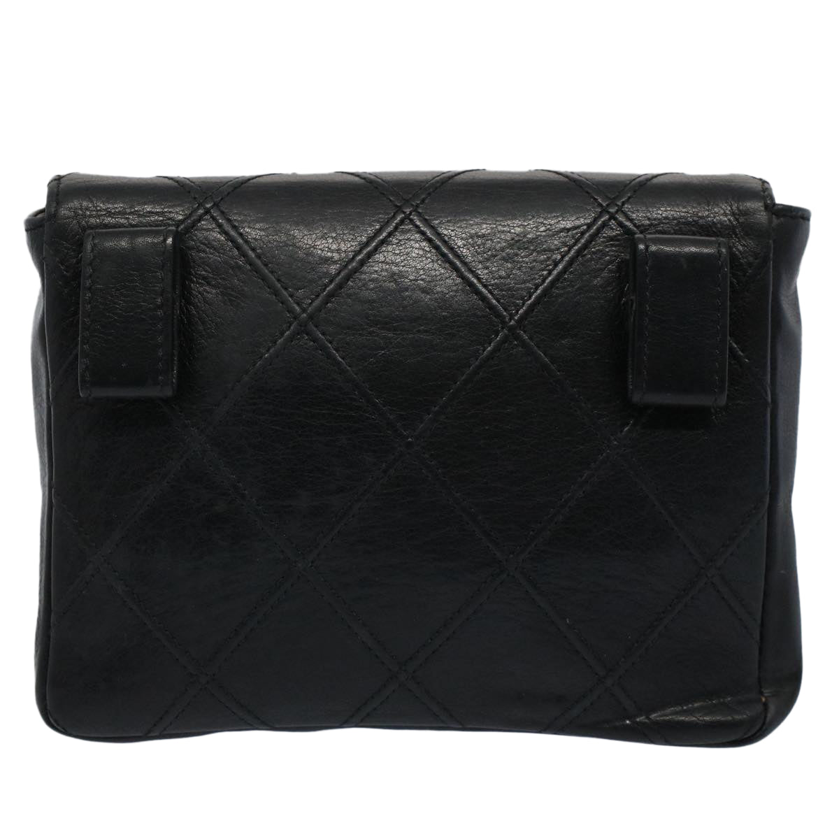 CHANEL Bicolole Waist bag Leather Black CC Auth bs9737 - 0