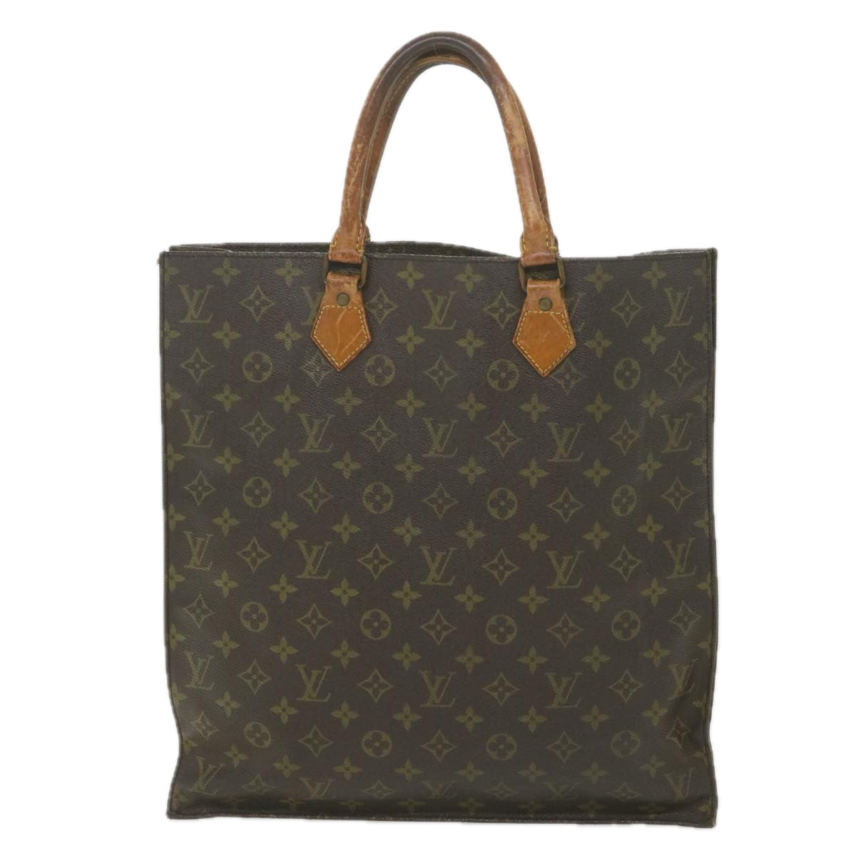 LOUIS VUITTON Monogram Sac Plat Hand Bag M51140 LV Auth bs9802 - 0