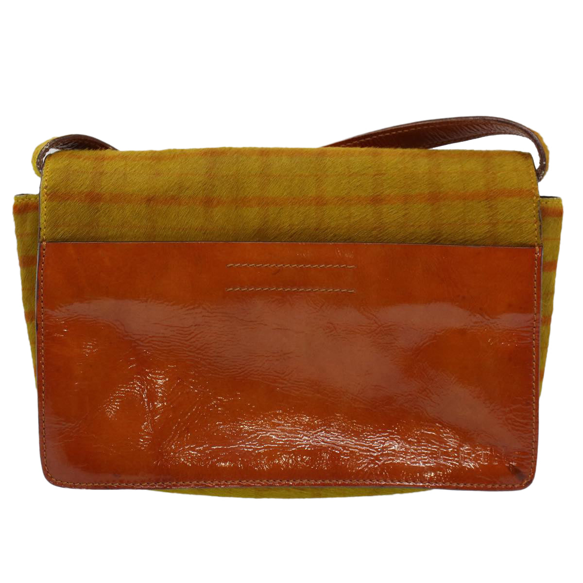 Miu Miu Shoulder Bag Harako leather Yellow Auth bs9809