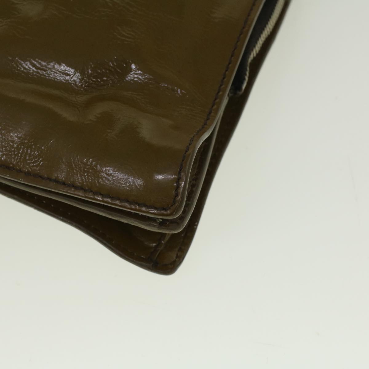 Miu Miu Hand Bag Patent leather Brown Auth bs9811