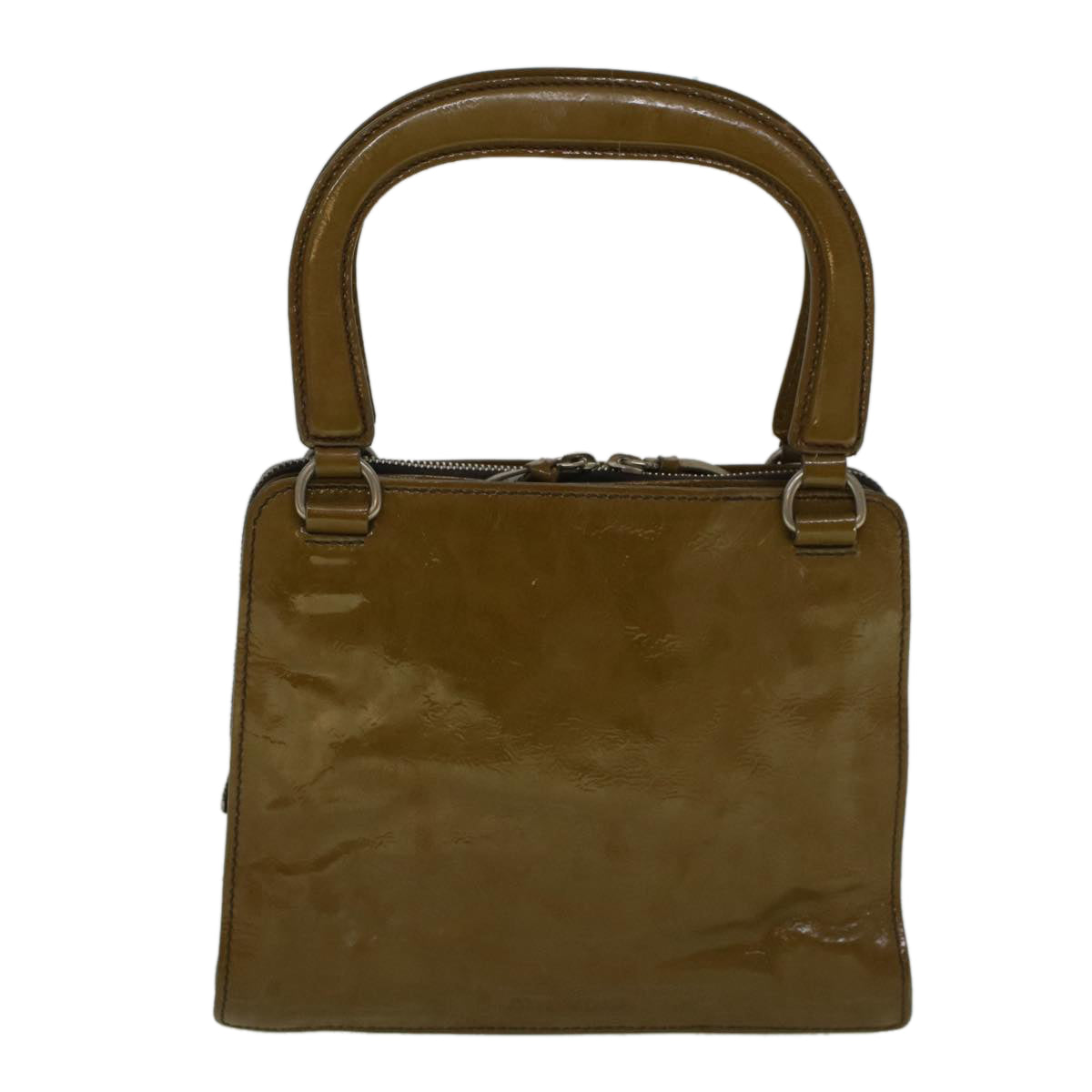 Miu Miu Hand Bag Patent leather Brown Auth bs9811 - 0