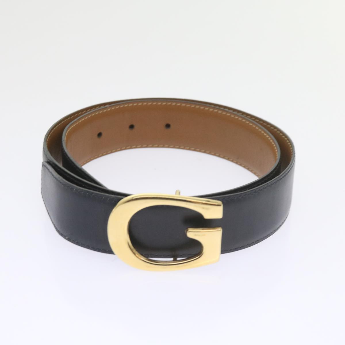 GUCCI GG Canvas Belt Leather 3Set Black Auth bs9814