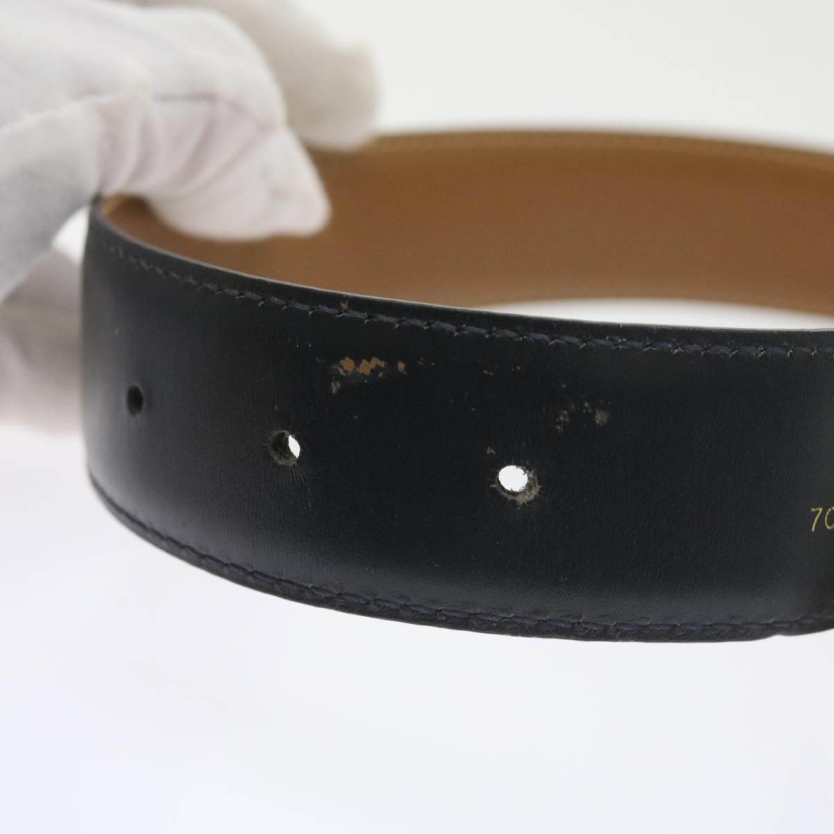 GUCCI GG Canvas Belt Leather 3Set Black Auth bs9814