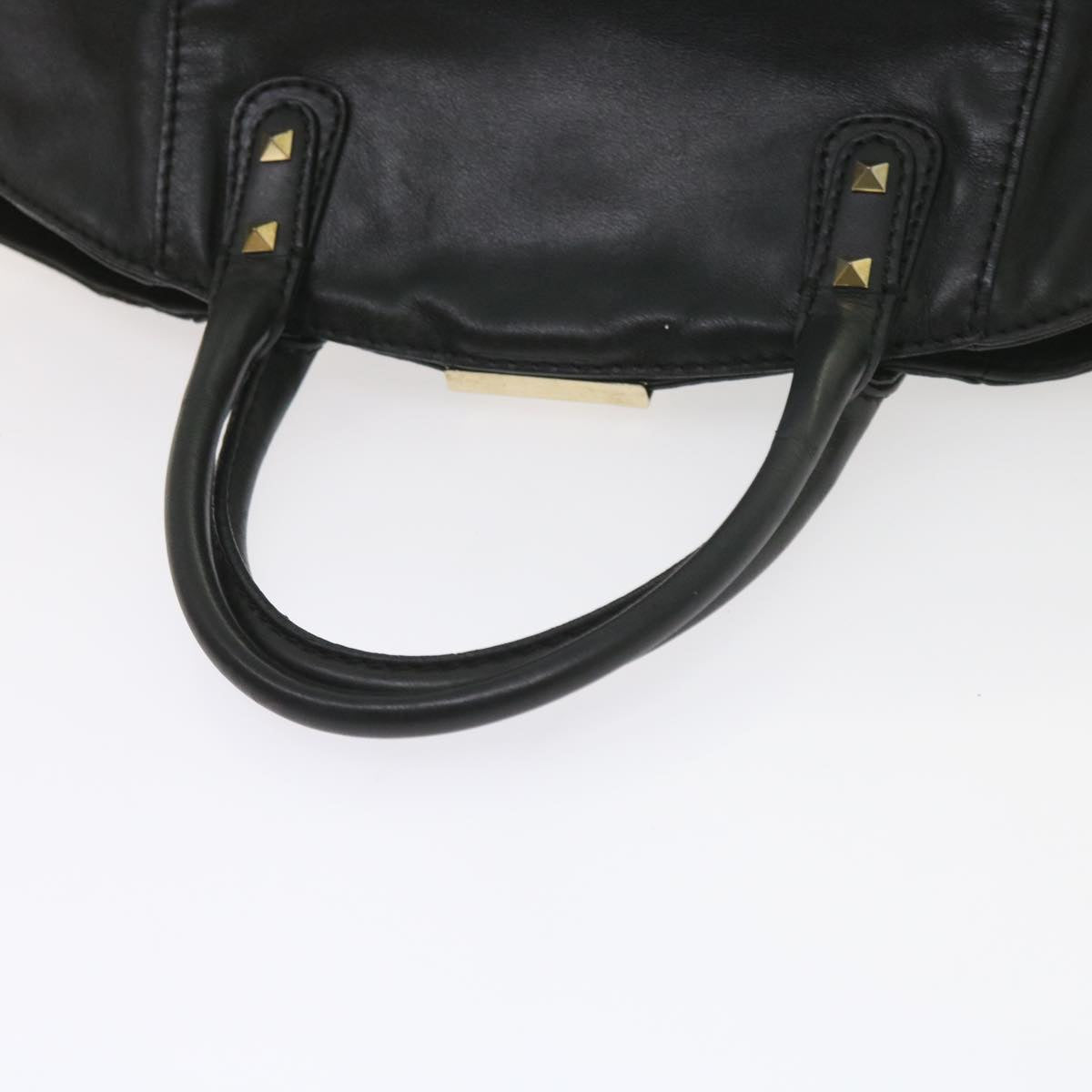 VALENTINO Hand Bag Leather 2way Black Auth bs9820