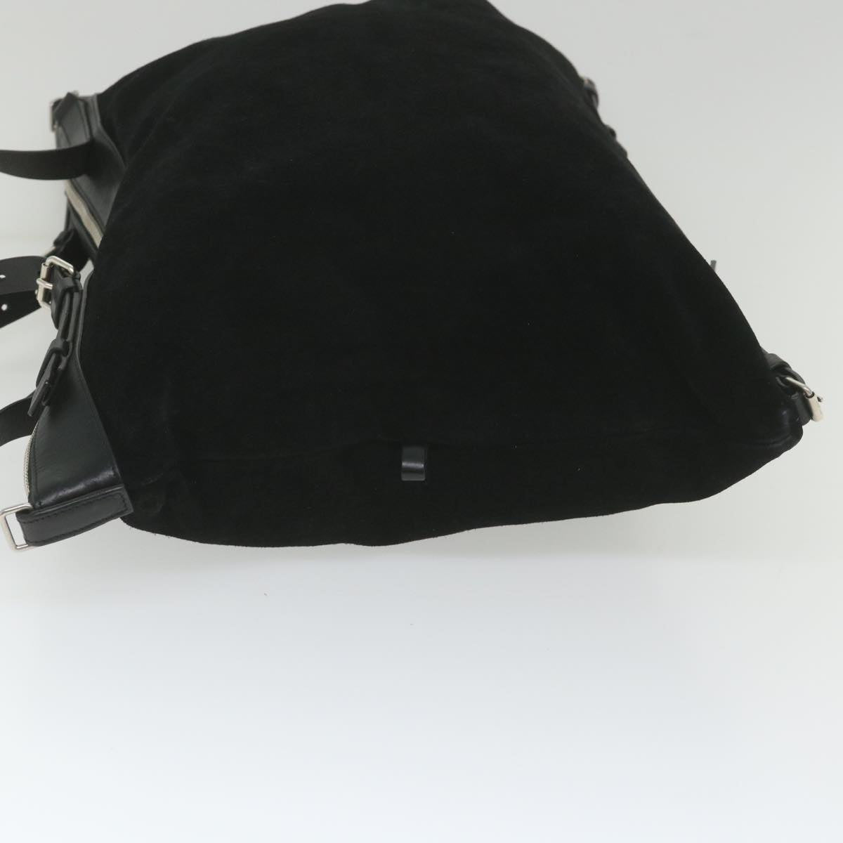 SAINT LAURENT Shoulder Bag Suede 2way Black Auth bs9821