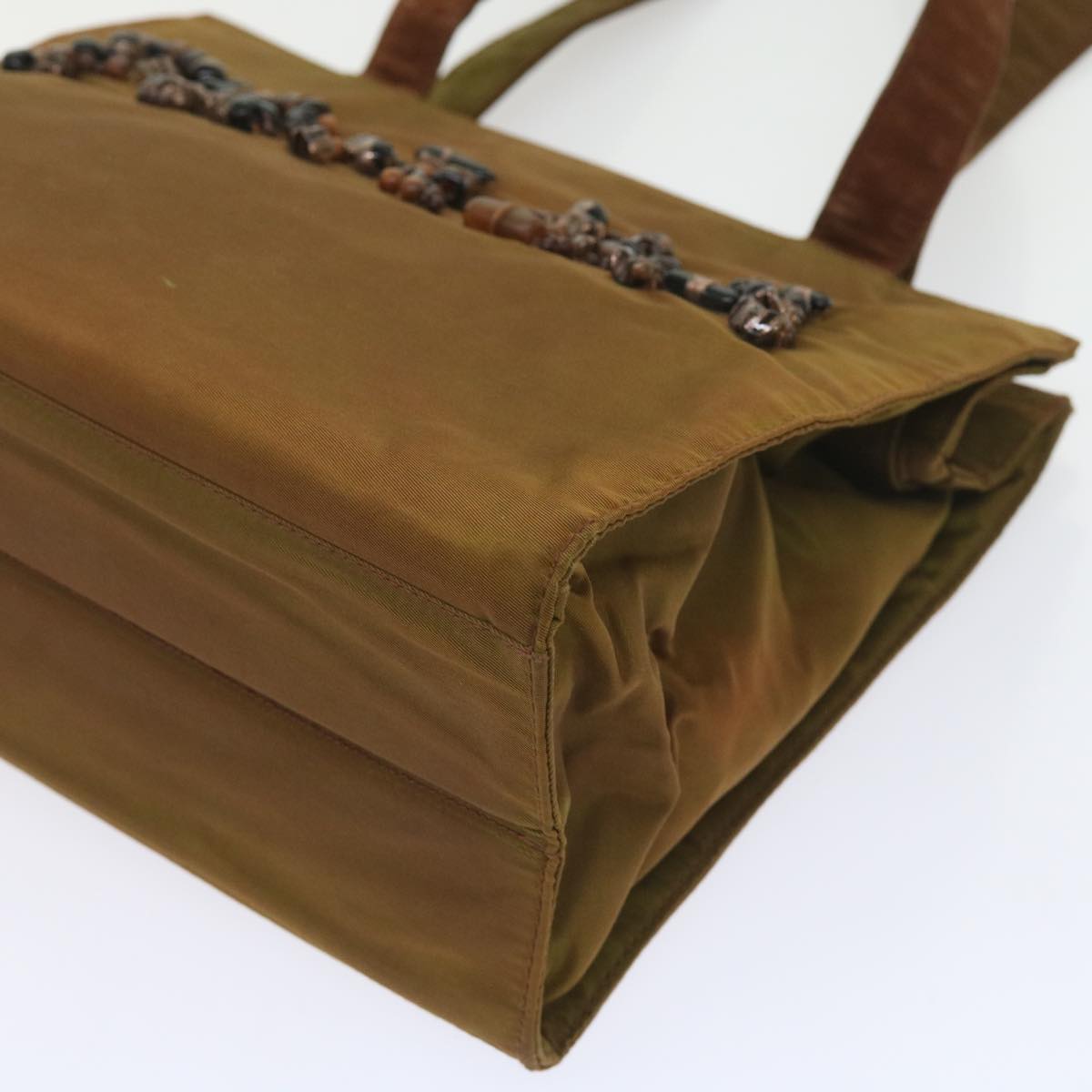 PRADA Shoulder Bag Nylon Khaki Auth bs9829