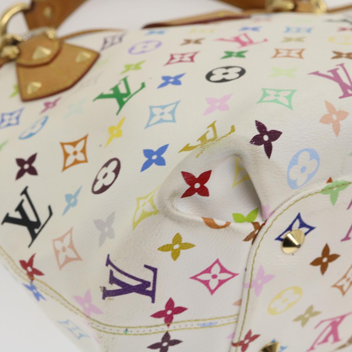 LOUIS VUITTON Monogram Multicolor Annie GM Tote Bag White M40303 LV Auth bs983