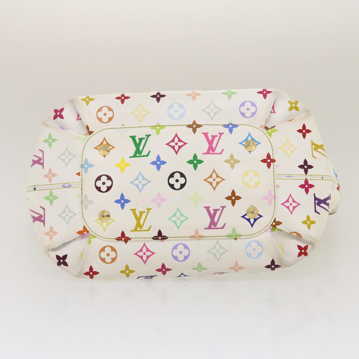 LOUIS VUITTON Monogram Multicolor Annie GM Tote Bag White M40303 LV Auth bs983