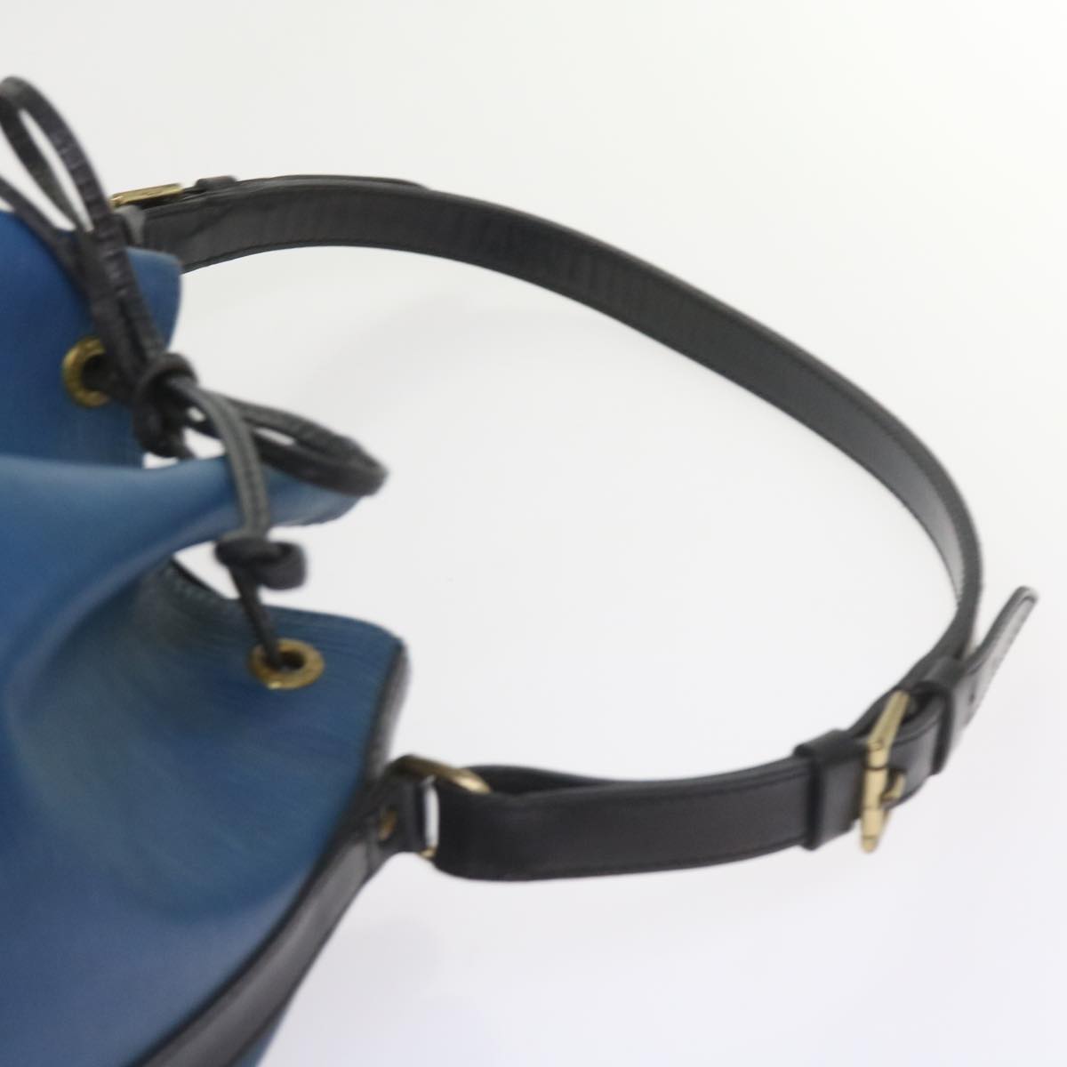 LOUIS VUITTON Epi Petit Noe Shoulder Bag Bicolor Black Blue M44152 Auth bs9853