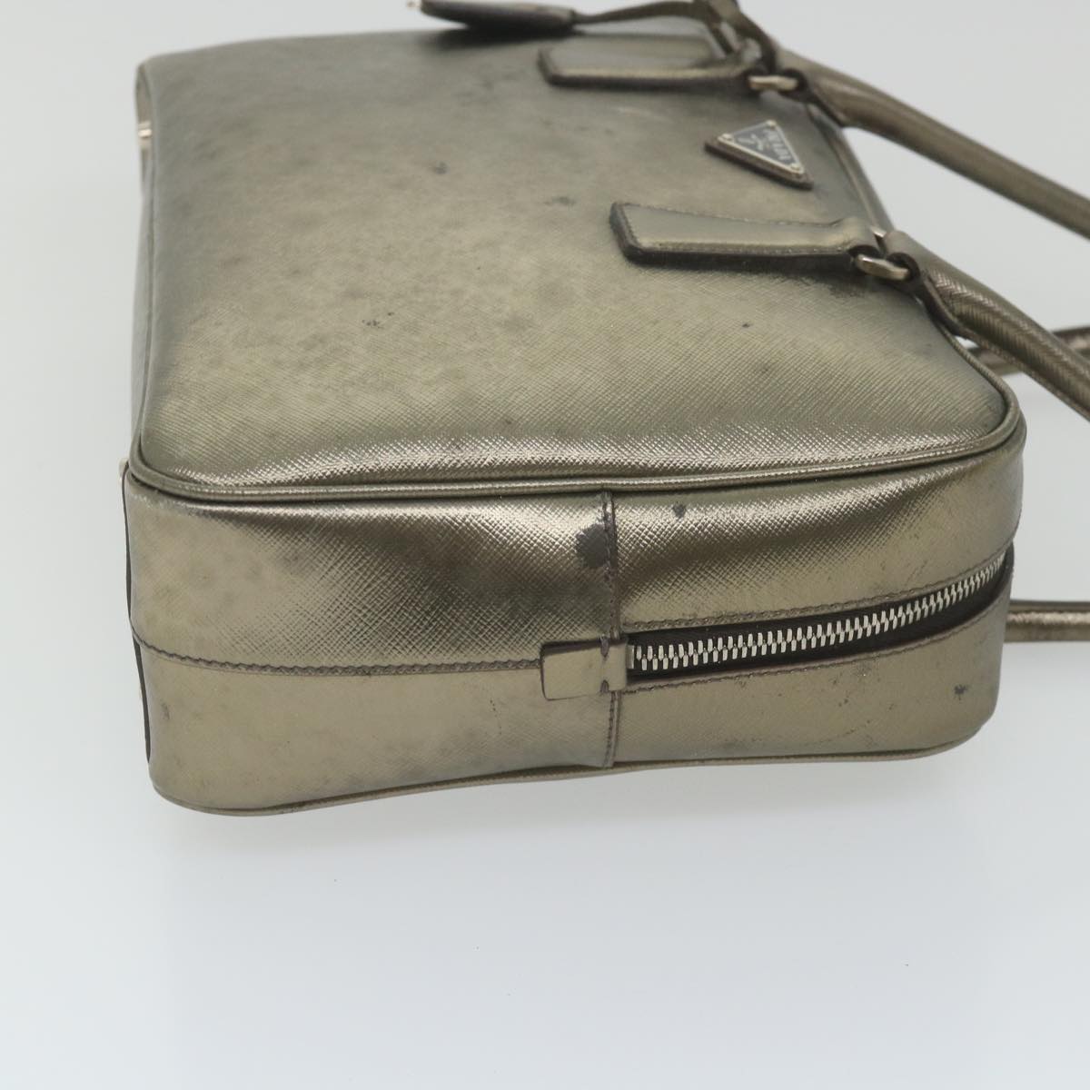 PRADA Shoulder Bag Safiano leather Bronze Auth bs9862