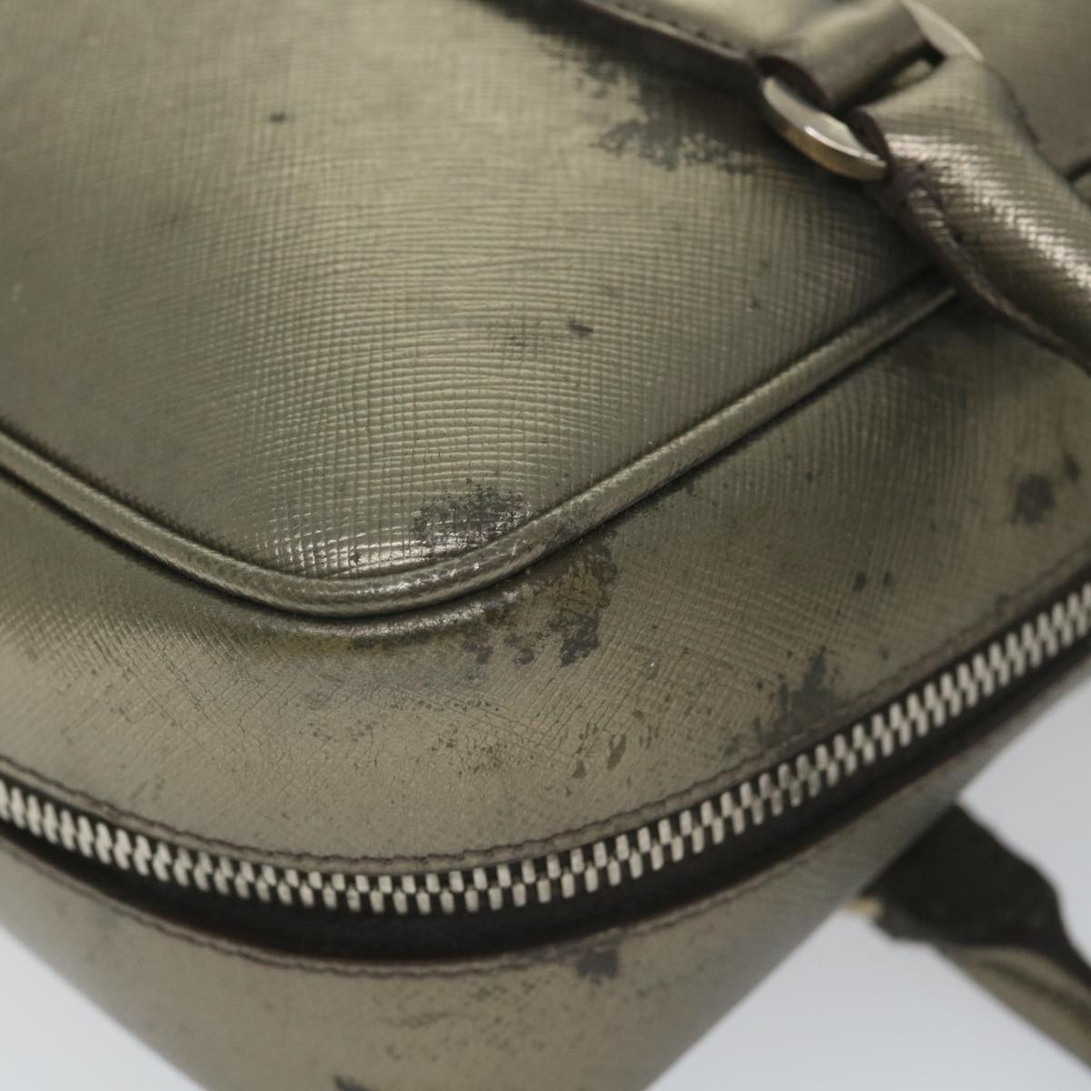 PRADA Shoulder Bag Safiano leather Bronze Auth bs9862